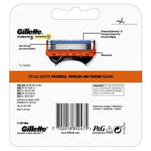 Gillette Fusion5 Power Razor Blades for Men with Precision Trimmer, Pack of 4 Refill Blades