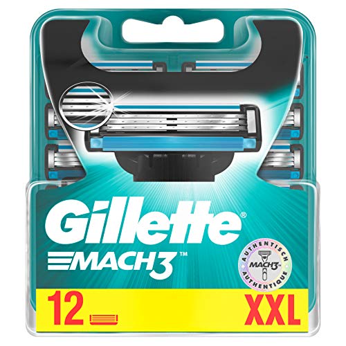 Gillette Mach3 Razor Blades for Men, 12 Pieces