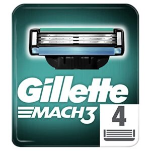 gillette mach3 razor refill blades for men, packaging may vary, fresh, 4 count