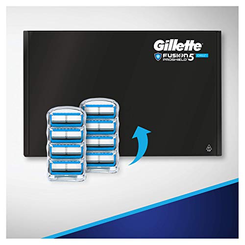 Gillette Fusion5 ProShield Chill Razor Blades for Men, 8 Refills with Cooling Technology, Mailbox Sized Pack