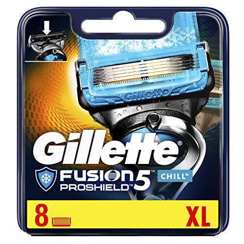 Gillette Fusion5 ProShield Chill Razor Blades for Men, 8 Refills with Cooling Technology, Mailbox Sized Pack