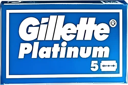 Gillette Double Edge Platinum Safety Razor Blades for Men, Pack of 50 Stainless Steel Refill Blades