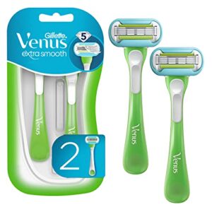 gillette venus extra smooth green disposable women’s razors – 2 count