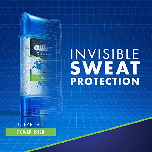 Gillette Anti-perspirant/deodorant Clear Gel, Power Rush, 4-Ounce Stick (Pack of 6) (packaging may vary)