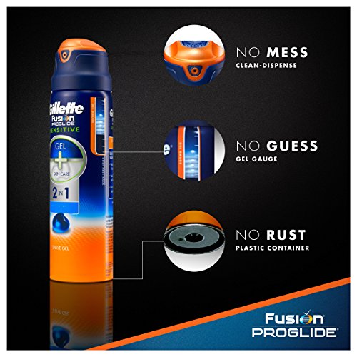 Gillette Fusion ProGlide 2 in 1 Shave Gel Sensitive - 6 oz