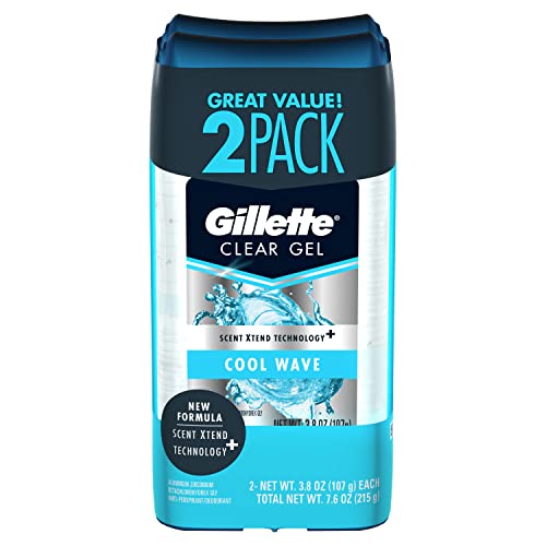 Gillette Cool Wave Clear Gel Antiperspirant and Deodorant 3.8 Oz each 2-Pack Packaging May Vary