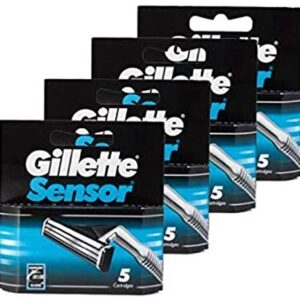 Gillette Sensor Cartridges, 5-Count (Pack of 4, 20 total cartridges)