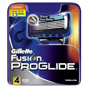 gillette proglide men’s razor blade refills, 4 count, with 5 anti-friction blades for a close, long-lasting shave