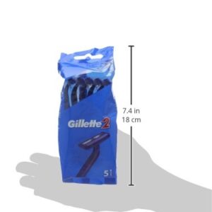 Gillette 2 Men's Disposable Razor, 5 Units - Pack of 2