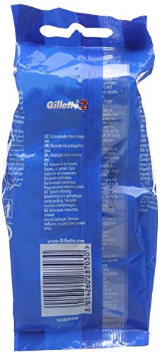 Gillette 2 Men's Disposable Razor, 5 Units - Pack of 2