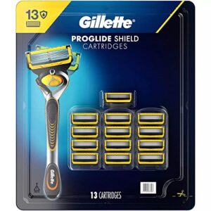 gillette proglide shield 13 cartridges, men’s razor blades proshield