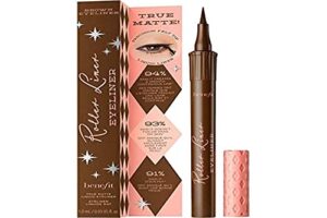benefit cosmetics roller liner matte liquid eyeliner in brown – 0.03 fl oz