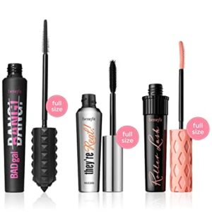 Benefit Cosmetics Mascara 3 Piece Full Size Set $72 Value They're Real Bad Girl Bang Roller Lash Set Together At Last