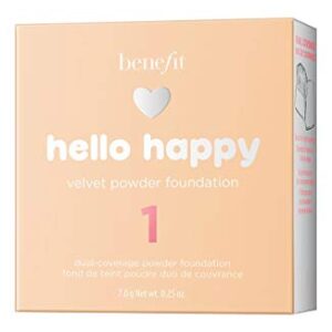 BENEFIT COSMETICS Hello Happy Velvet Powder Foundation Shade 1 Fair Cool