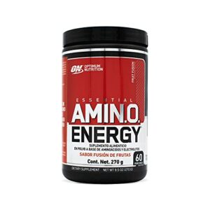 optimum nutrition essential amino energy, fruit fusion, 9.5 ounce (pack of 3)