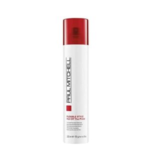 paul mitchell hot off the press thermal protection hairspray, perfect prep + finish for heat styling, for all hair types, 6 oz.