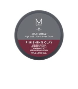paul mitchell mitch matterial styling clay for men, strong hold, ultra-matte finish, for all hair types, 3oz.