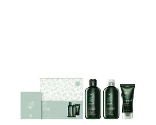 Tea Tree Paul Mitchell Special Holiday Gift Set, Shampoo, Conditioner + Hair Gel, For All Hair Types