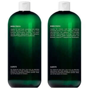 BOTANIC HEARTH Peppermint Oil Shampoo and Conditioner Set - Hair Blooming Formula with Keratin for Thinning Hair - Fights Hair Loss, Promotes Hair Growth-Sulfate Free for Men and Women - 16 fl oz x 2