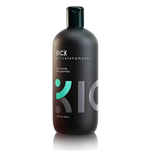 Kick Mens Shampoo - Tea Tree Oil and Peppermint Shampoo - Itchy Scalp Treatment Mens Shampoo for Thinning Hair - No Sulfates -Powerful Anti Dandruff Shampoo for Men & Women, 509 ml -17.2 ounces