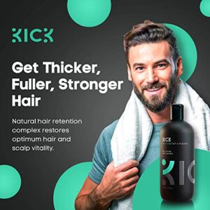 Kick Mens Shampoo - Tea Tree Oil and Peppermint Shampoo - Itchy Scalp Treatment Mens Shampoo for Thinning Hair - No Sulfates -Powerful Anti Dandruff Shampoo for Men & Women, 509 ml -17.2 ounces