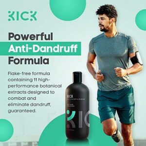 Kick Mens Shampoo - Tea Tree Oil and Peppermint Shampoo - Itchy Scalp Treatment Mens Shampoo for Thinning Hair - No Sulfates -Powerful Anti Dandruff Shampoo for Men & Women, 509 ml -17.2 ounces