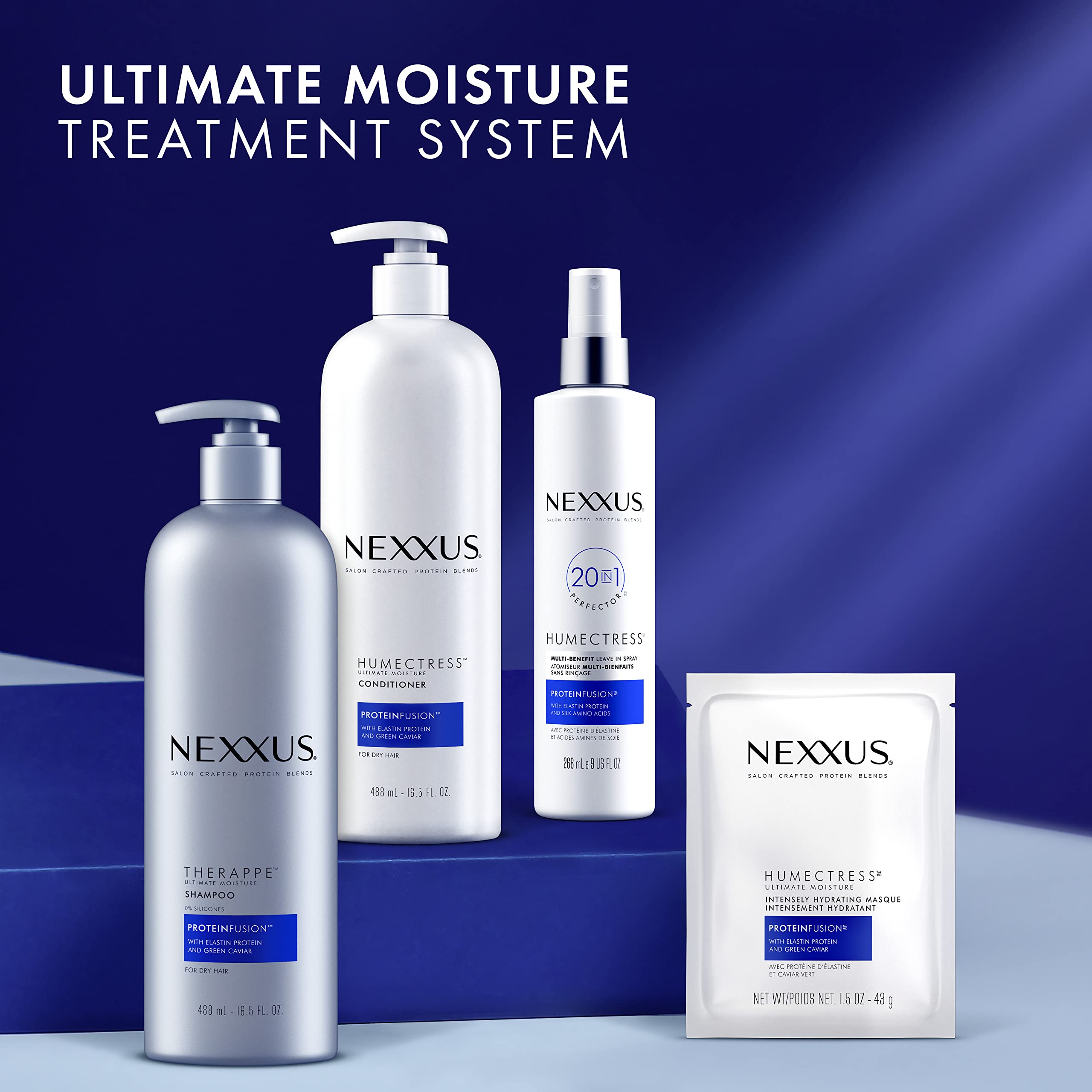 Nexxus Humectress Moisturizing Conditioner for Dry Hair Ultimate Moisture Moisturizing ProteinFusion with Elastin Protein and Green Caviar 33.8 oz