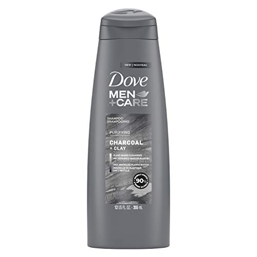 DOVE MEN + CARE Men+Care Shampoo for HealthyLooking Hair Charcoal Clay Naturally Derived Plant Based Cleansers, Fresh, 12 Ounce