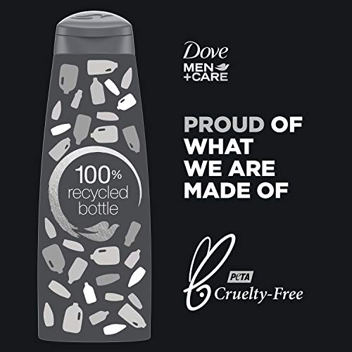 DOVE MEN + CARE Men+Care Shampoo for HealthyLooking Hair Charcoal Clay Naturally Derived Plant Based Cleansers, Fresh, 12 Ounce