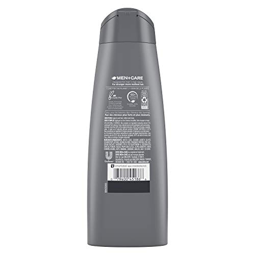 DOVE MEN + CARE Men+Care Shampoo for HealthyLooking Hair Charcoal Clay Naturally Derived Plant Based Cleansers, Fresh, 12 Ounce