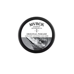 paul mitchell mvrck by mitch original pomade for men, medium hold, natural shine finish, water-soluble, for all hair types, 3 oz.
