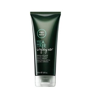 tea tree styling wax, adds definition + hold, for all hair types, 6.8 fl. oz.