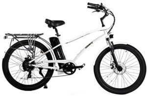 soumye 48v500w13ah 26″ step-thru/step-over beach cruiser electric bicycle city e-bike mountain bike (step over white)