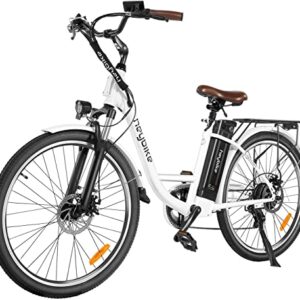 Heybike Cityscape Electric Bike 350W Electric City Cruiser Bicycle Up to 40 Miles Removable Battery, Shimano 7-Speed and Dual Shock Absorber, 26" Electric Commuter Bike for Adults
