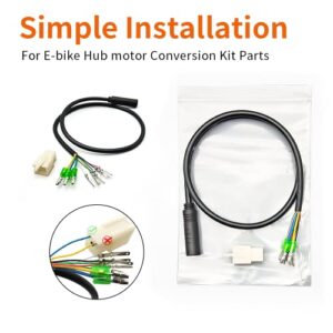 Hub Motor Convert Extension Cable 9 Pin Waterproof Connector 36V 48V 52V 250W-1200W Ebike Motor Conversion Line 60cm 130cm 160cm Electric Bike Accessories (130cm Female)