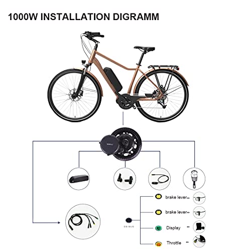 BAFANG BBS02 BBSHD 48V 750W 1000W Mid Drive Motor Kit Electric Bicycle Conversion Kits 8fun eBike Central Engine with Display for Mountain Bike Road Bike