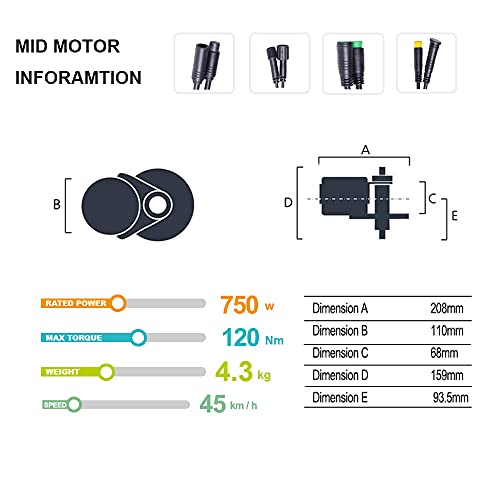 BAFANG BBS02 BBSHD 48V 750W 1000W Mid Drive Motor Kit Electric Bicycle Conversion Kits 8fun eBike Central Engine with Display for Mountain Bike Road Bike