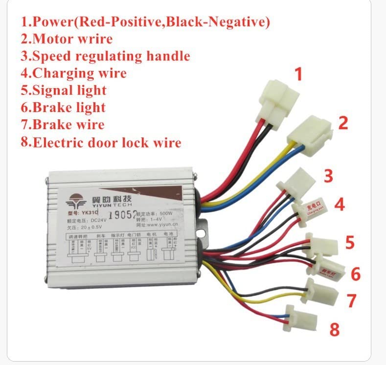 Keenso 12V 500W Throttle Motor Brushed Speed Controller & Throttle Grip for Electric Bicycle Scooter E‑Bike