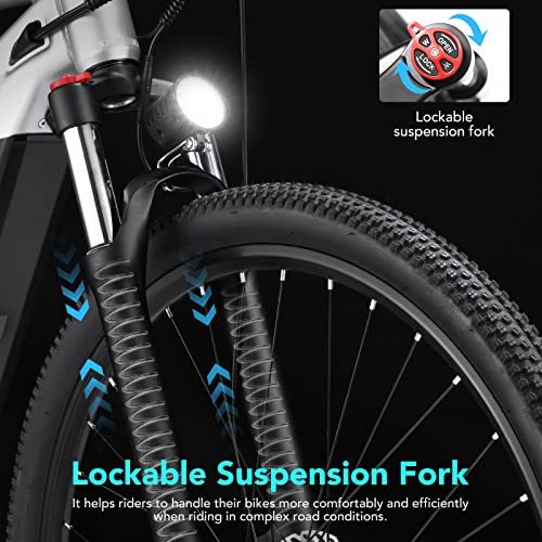Electric Bike for Adults, EBycco 750w Electric Bike 29'',30MPH Electric Mountain Bike with 48V16Ah Removable Battery, Shimano 7 Speed, 3.5'' LCD Display, Suspension Fork, Rear Rack, Fenders, Lights