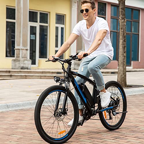 ANCHEER 500W Electric Bike 27.5'' Adults Electric Commuter Bike/Electric Mountain Bike, 48V Ebike with Removable 10/10.4Ah Battery, Professional 21 Speed Gears