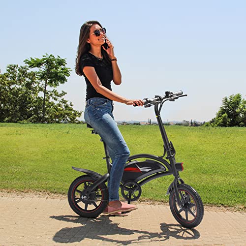 PEXMOR Electric Bike for Adults, 14" Folding Electric Bicycle 350W EBike Throttle & Pedal Assist w/Dual Disc Brake, 36V 6AH Electric Commuter City Foldable Bike w/LCD Display & LED Headlight(Black)