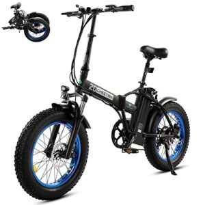 ecotric electric bike 500w folding ebike 20″ fat tire foldable electric bicycle 48v 12.5ah lithium removable battery beach snow mountain e-bike commute ebike for adults shimano 7-speed