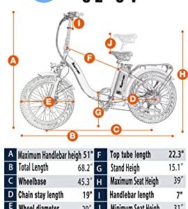 Narrak 48V 500W 13 Ah 20" x4.0 Folding Fat Tire Step Over/Step-Thru Electric Bicycle Mountain Removable Battery E-Bike Foldable Snow Electric Bike (Step-Thru Black)