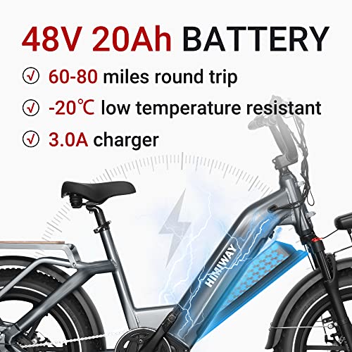 Himiway Big Dog Cargo Electric Bike,750W E-Bikes for Adults, 48V 20Ah Removable Battery, 400 Lbs Max Load & Upgrade Hydraulic Braking System,25Mph, Shimano 7-Speed