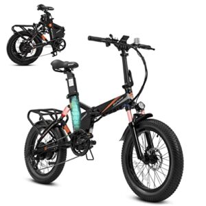 samebike electric bike for adults, 20″ foldable ebike 48v 750w motor up to 30mph, foldable electric bike with 48v 18ah battery, shimano 7-speed, dual suspension, ebike for women and men as gift