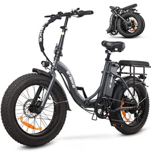 aiwargod electric bike for adults, 500w folding electric bicycle with 36v removable lithium battery, 20″ x 4.0 fat tire ebike for adults with shimano 7-speed shifter mens/women 25mph e bikes