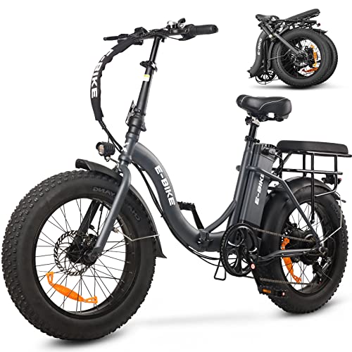 AIWARGOD Electric Bike for Adults, 500W Folding Electric Bicycle with 36V Removable Lithium Battery, 20" x 4.0 Fat Tire Ebike for Adults with Shimano 7-Speed Shifter Mens/Women 25MPH E Bikes