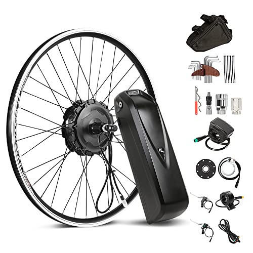 Yose Power Waterproof 26Inch 500W Ebike Conversion Kit with 48V 13Ah Battery for Cassette 26" Electric Bike Rear Wheel, Electric Bicycle Hub Motor Kit, LED Display, Installation Tool