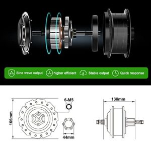 Yose Power Waterproof 26Inch 500W Ebike Conversion Kit with 48V 13Ah Battery for Cassette 26" Electric Bike Rear Wheel, Electric Bicycle Hub Motor Kit, LED Display, Installation Tool