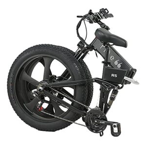 ride66 Electric Bike Folding Bicycle 1000W Powerful Motor 26 Inch Fat Tire Fork and Central Suspension 21 Speed Dual Battery Hydraulic Disc Brake for Adults